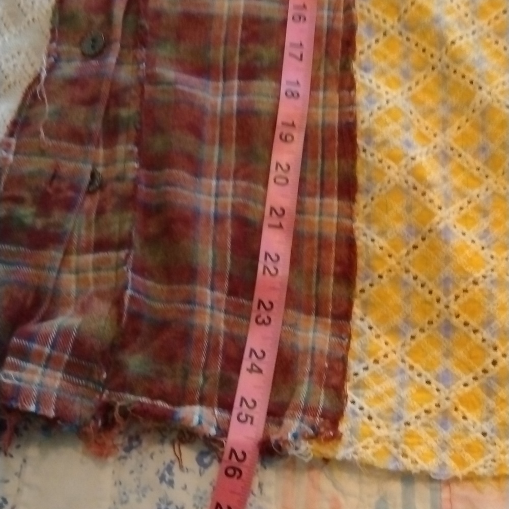 POL Patchwork Button-Front Top in Yellow and Burg… - image 8